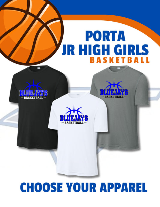 Porta Bluejays Jr. High Girls Basketball Sport-Tek Unisex Dri-Fit T-Shirt (P.ST350/YST350)
