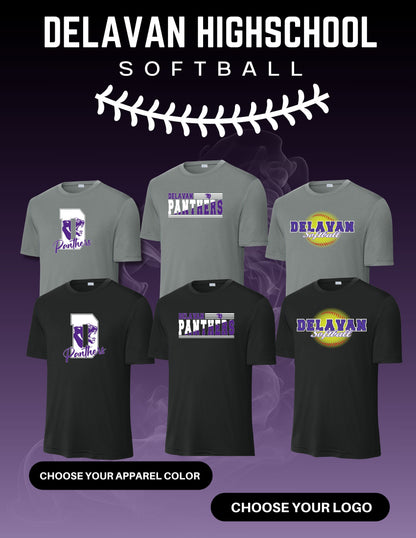 Delavan High School Softball Sport-Tek Unisex Dri-Fit T-Shirt (P.ST350/YST350)