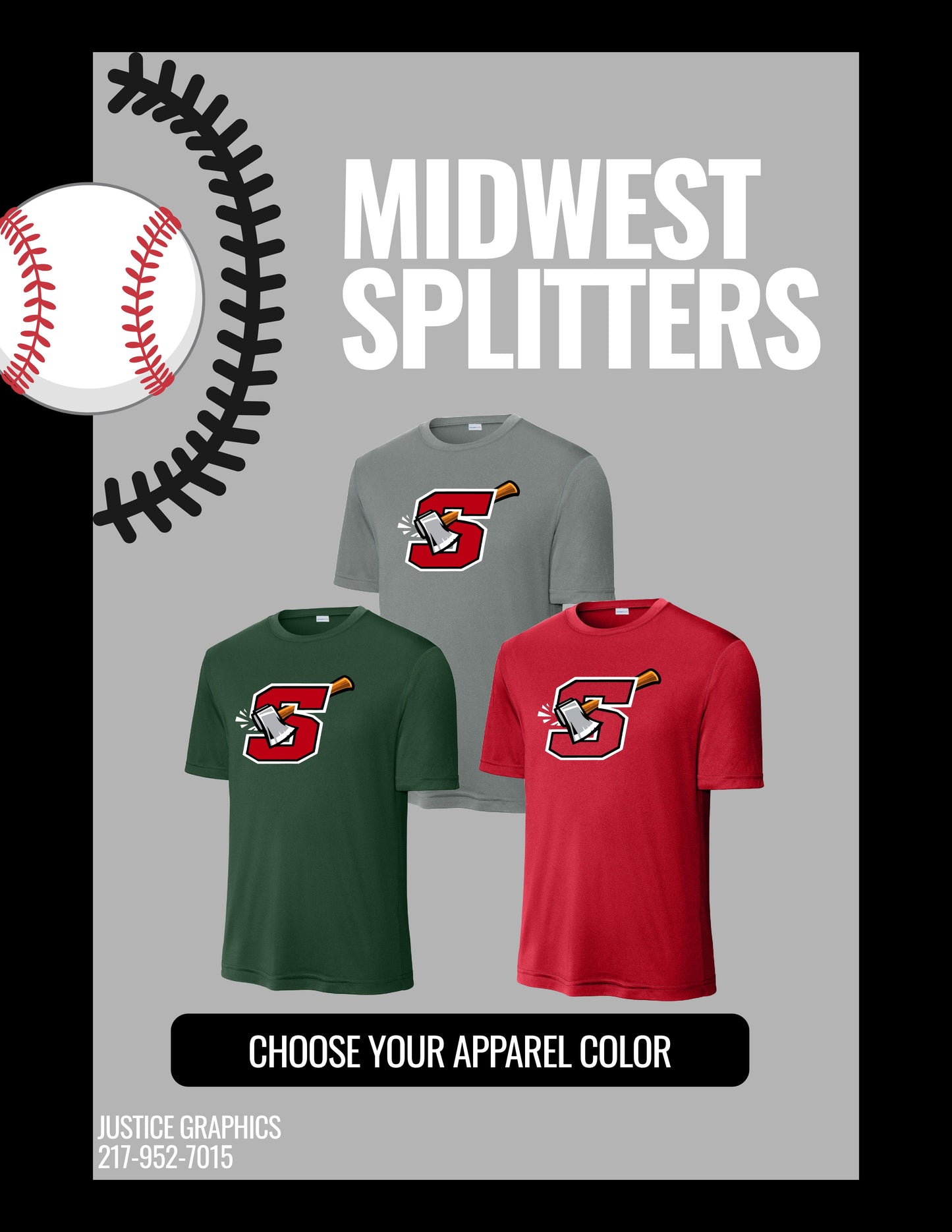 MIDWEST SPLITTERS UNISEX PERFORMANCE SHORT SLEEVE TEE (P. ST350)