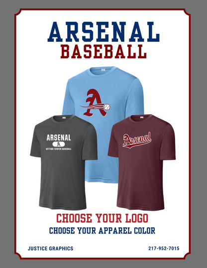 Arsenal Baseball Sport-Tek Unisex Dri-Fit T-Shirt (P.ST350/YST350)