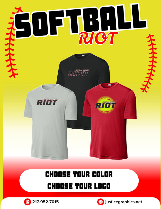 RIOT SOFTBALL UNISEX PERFORMANCE SHORT SLEEVE TEE (ST350)