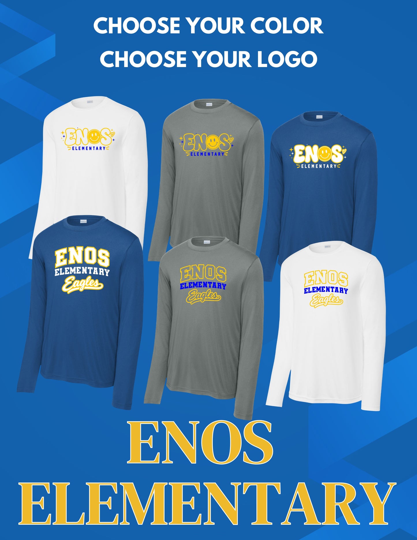 Enos Elementary School Sport Tek Long Sleece Performance (P. ST350LS/YST350LS)