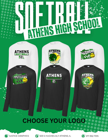 Athens High School Softball UNISEX SPORT-TEK® COMPETITOR LONGSLEEVE TSHIRT (P.ST350LS)