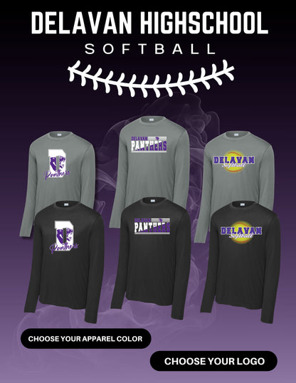 Delavan High School Softball Sport Tek Long Sleece Performance (P. ST350LS/YST350LS)