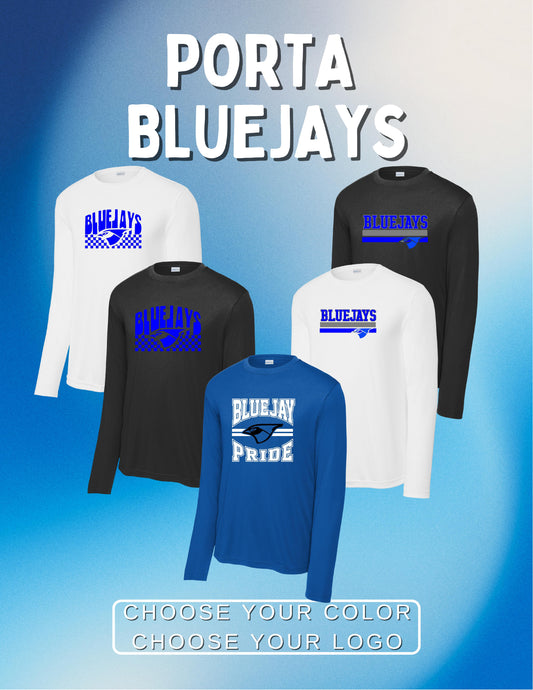 PORTA BLUEJAYS UNISEX SPORT-TEK® COMPETITOR LONGSLEEVE TSHIRT (P.ST350LS)