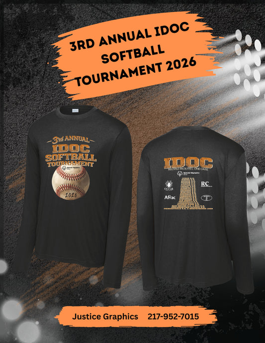 3rd Annual IDOC Softball Tournament Sport Tek Long Sleece Performance (P. ST350LS/YST350LS)