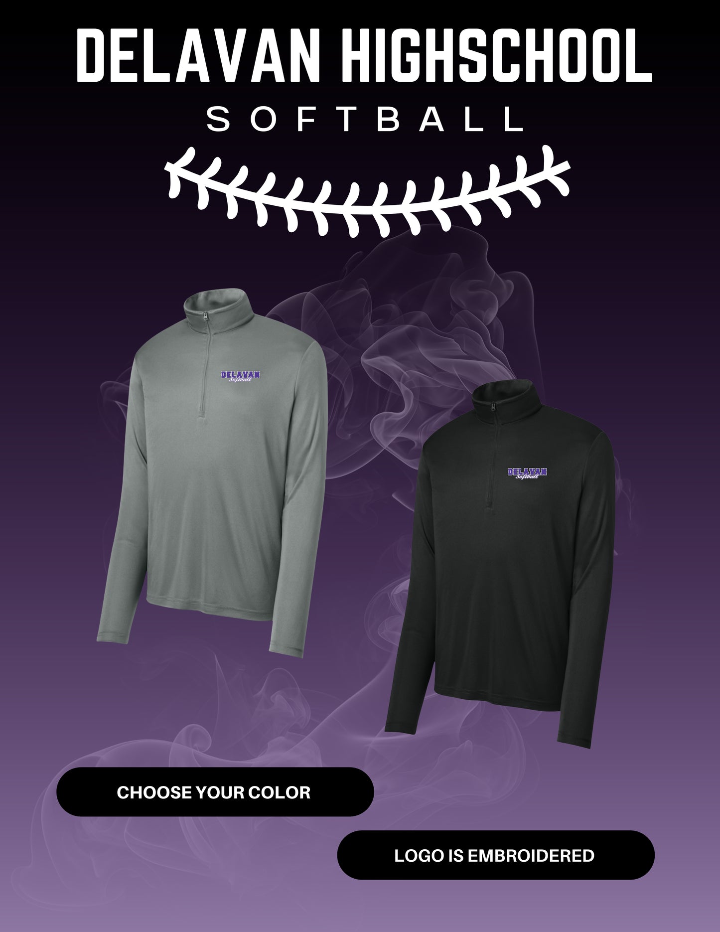 Delavan High School Softball Sport-Tek® PosiCharge® Competitor™ 1/4-Zip Pullover (E.ST357/LST357)