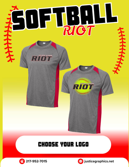 RIOT SOFTBALL Sport-Tek® Heather Colorblock Contender™ Tee (P.YST361/ST361)