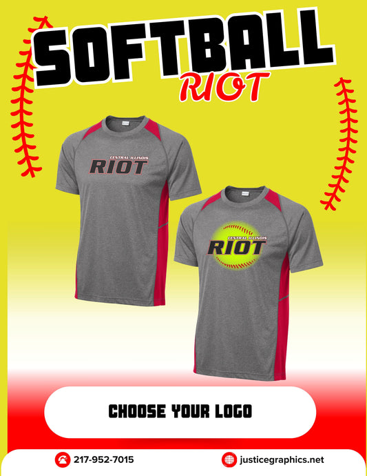 RIOT SOFTBALL Sport-Tek® Heather Colorblock Contender™ Tee (P.YST361/ST361)