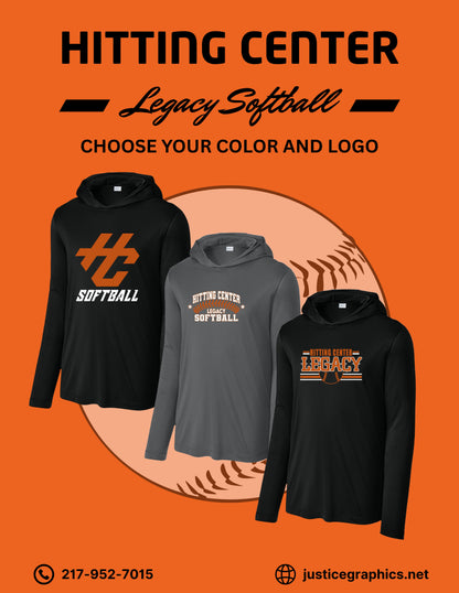 Hitting Center Legacy Softball Sport-Tek® Posi-UV® Pro Long Sleeve Hoodie (P. ST420LSH)