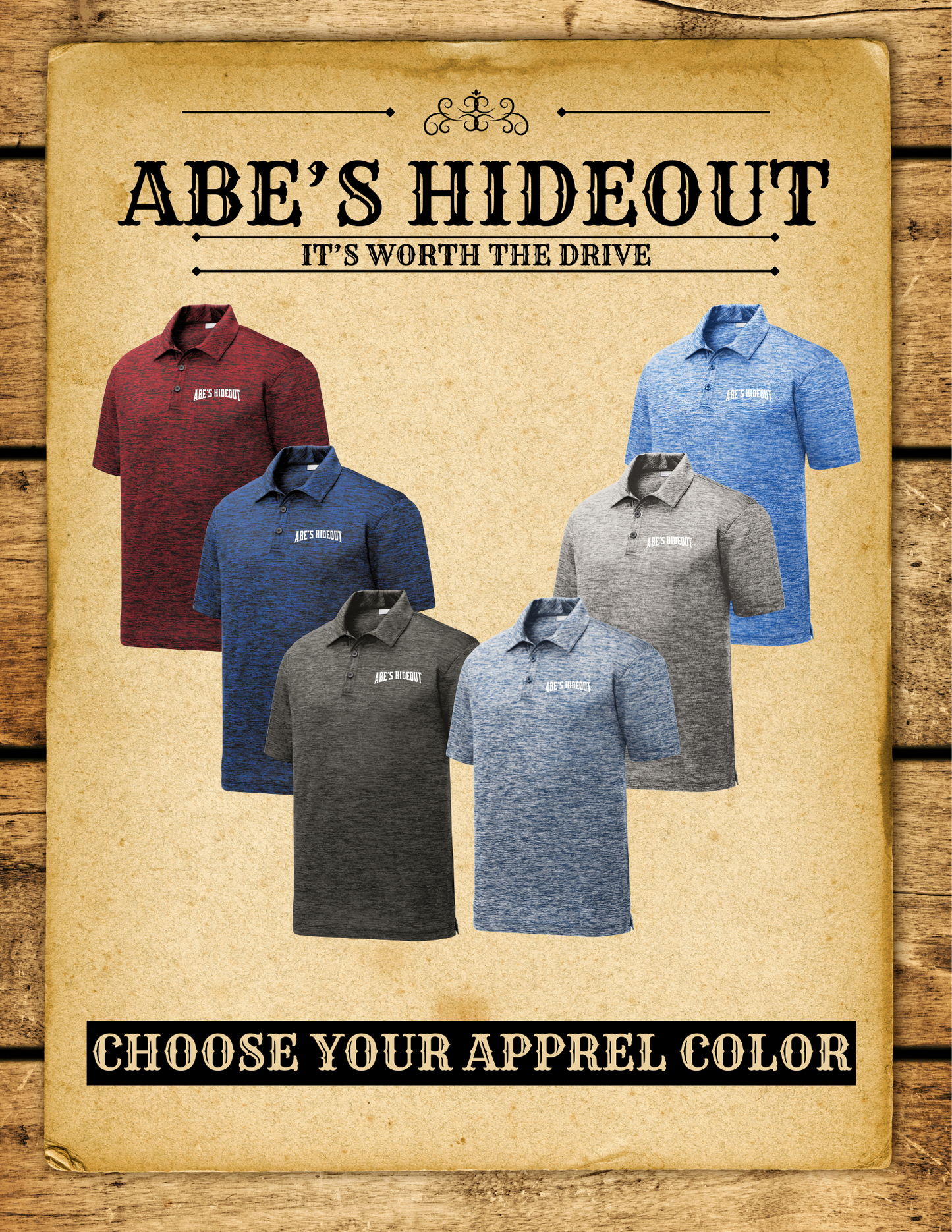 ABE'S HIDEOUT ELECTRIC HEATHER POLO (P.ST590)