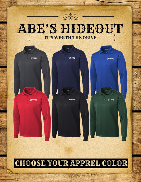 ABE'S HIDEOUT Sport-Tek® Long Sleeve Micropique Sport-Wick® Polo (P. ST657)