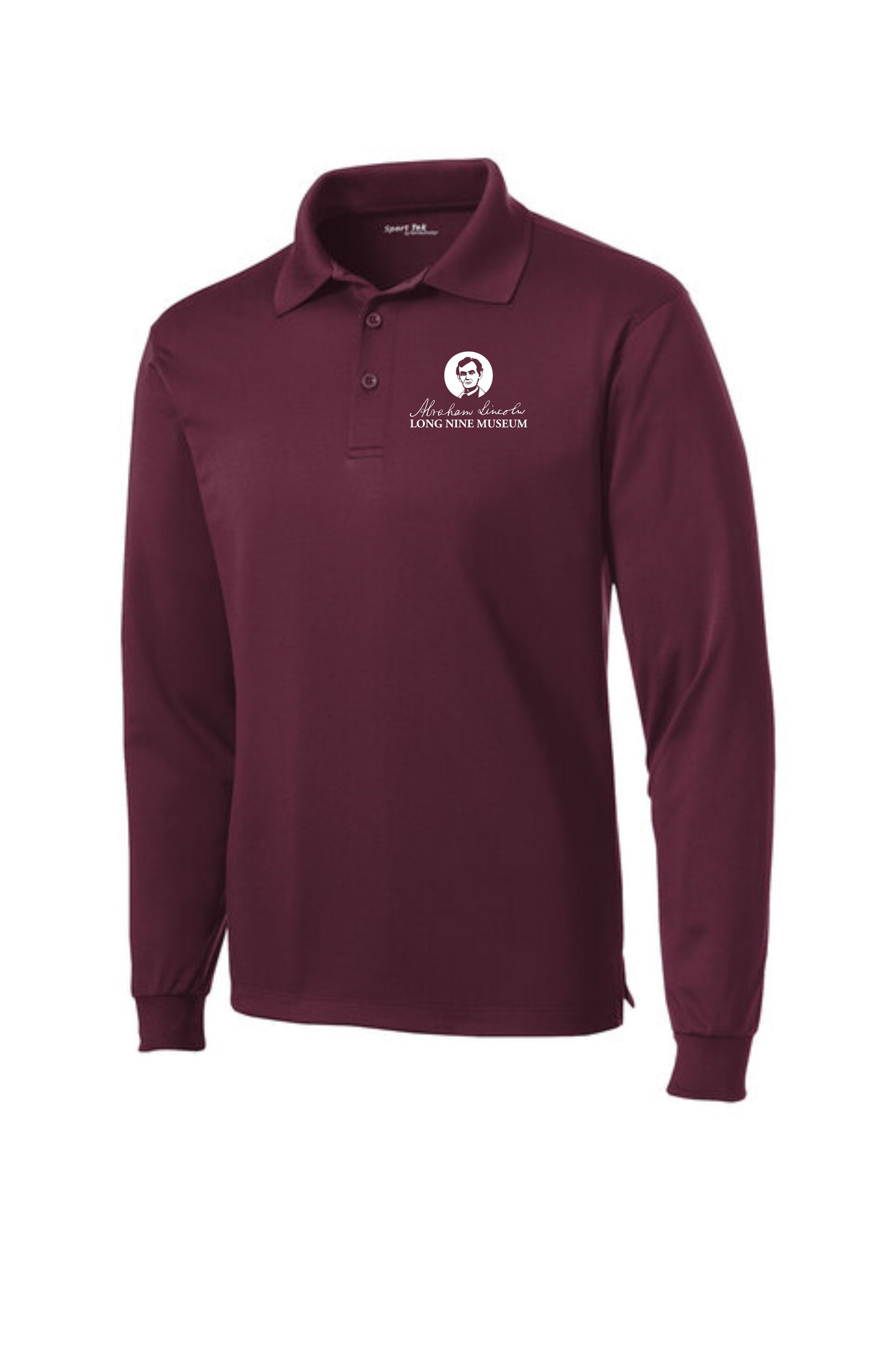 Abraham Lincoln Long Nine Museum SportTek Long Sleeve Sport-Wick® Polo (E.ST657)