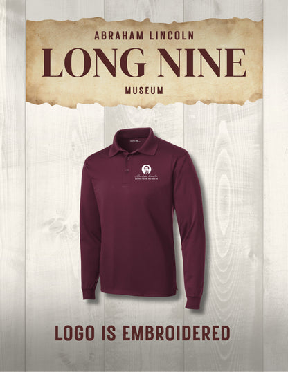 Abraham Lincoln Long Nine Museum SportTek Long Sleeve Sport-Wick® Polo (E.ST657)