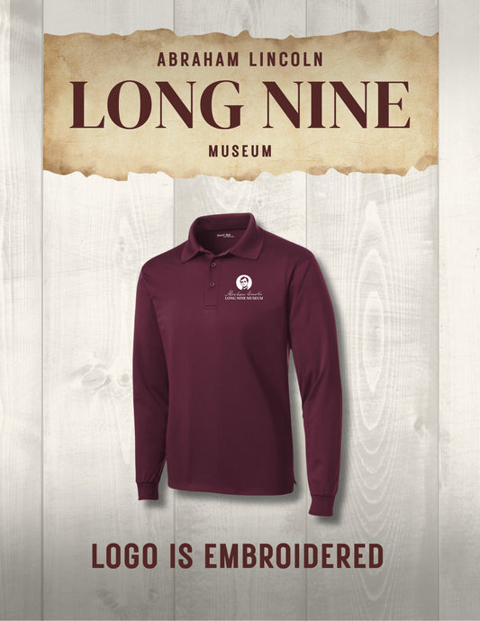 Abraham Lincoln Long Nine Museum SportTek Long Sleeve Sport-Wick® Polo (E.ST657)