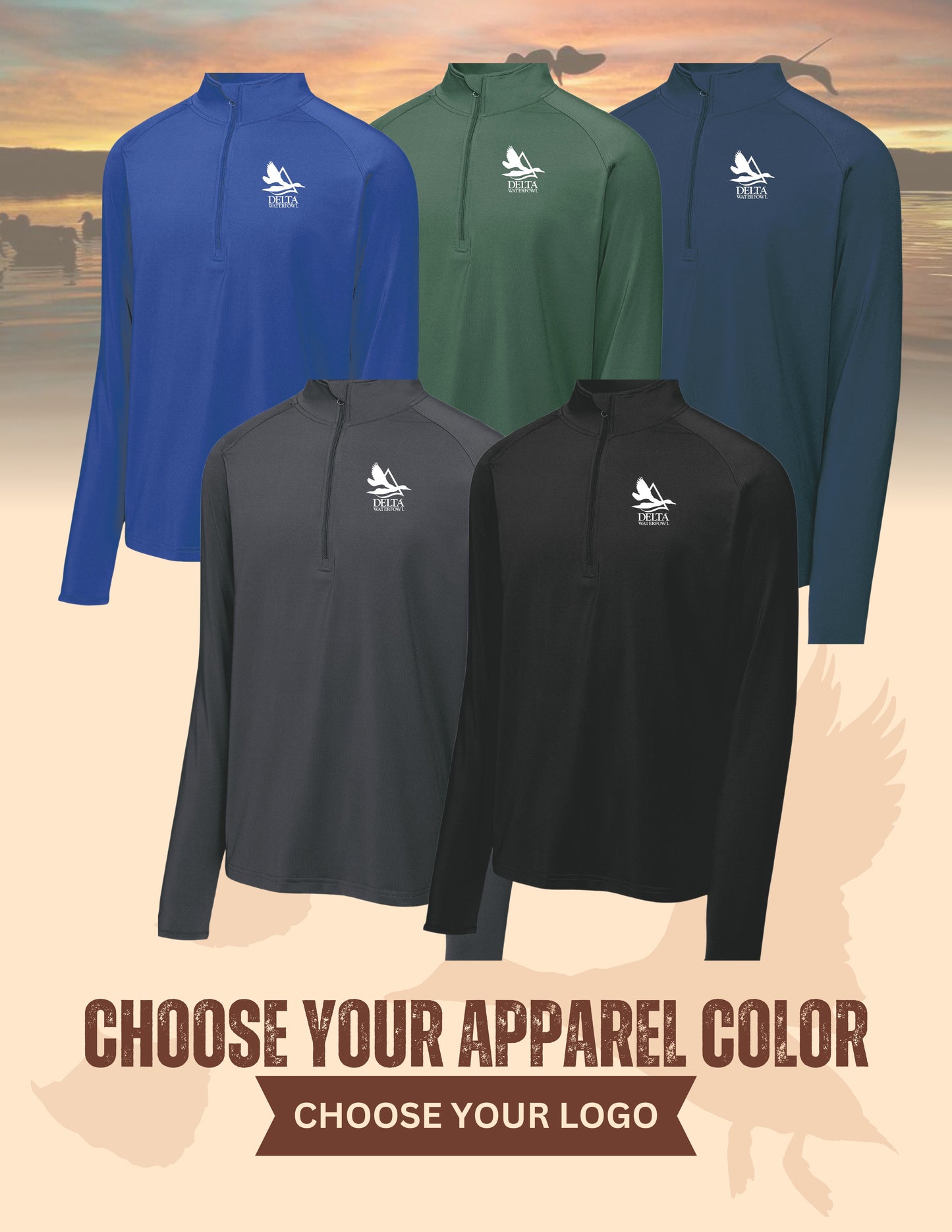 Delta Waterfowl Sport-Tek® Sport-Wick® Stretch 1/2-Zip Pullover (E.ST850)