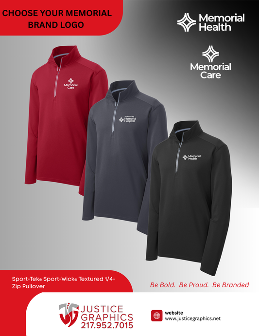 Memorial HEALTH/CARE Unisex/Ladies Sport Tek Textured Quarter Zip (E.ST860/LST860)