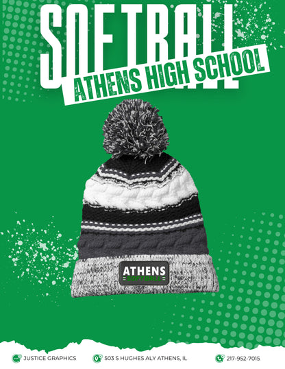 Athens High School Softball Sport-Tek® Pom Pom Team Beanie (E. STC21)