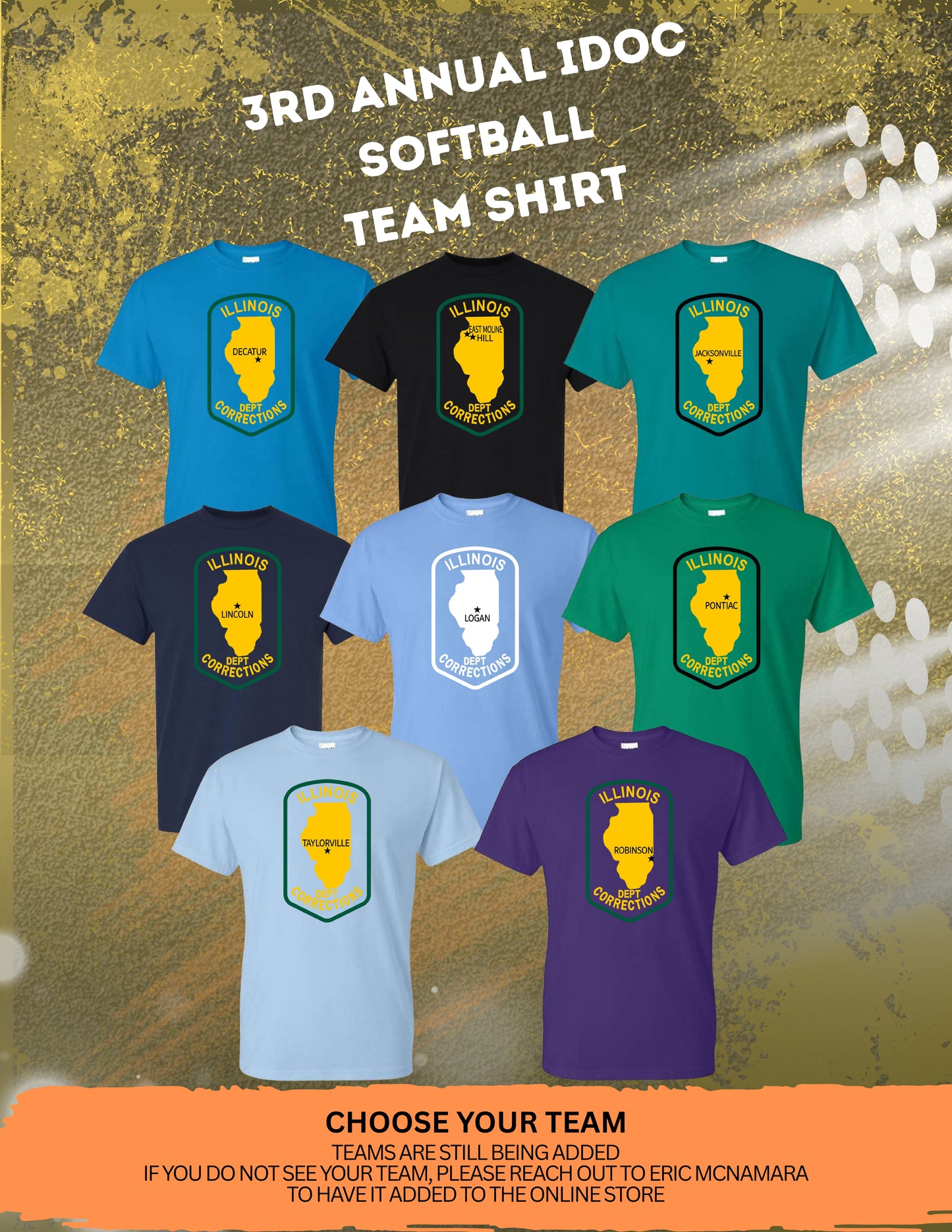 3rd Annual IDOC Softball Tournament TEAM SHIRTS (P.8000)