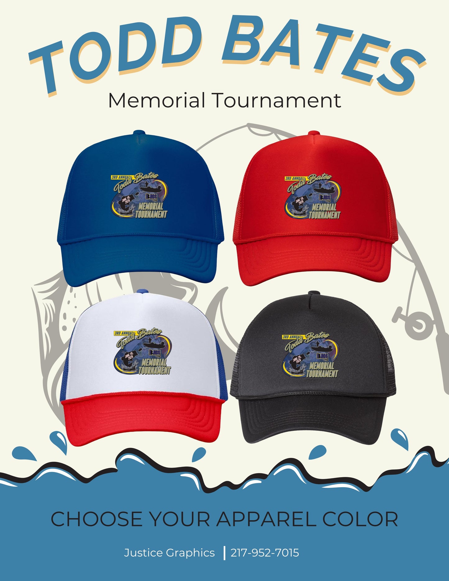3rd Annual Todd Bates Memorial Tournament Foam Mesh-Back Trucker Cap (P. VC700)