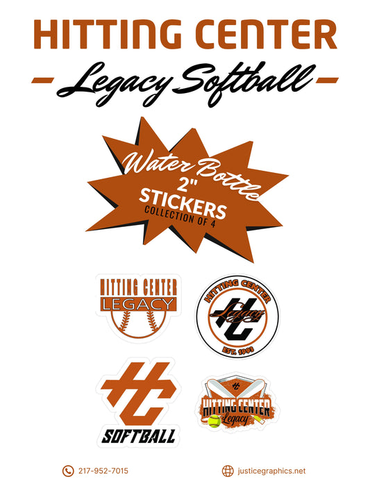 Hitting Center Legacy Softball Water Bottle Stickers