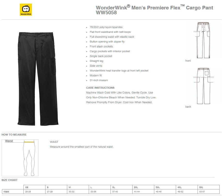 SIU Medicine WonderWink® Men's Premiere Flex™ Cargo Pant (WW5058)