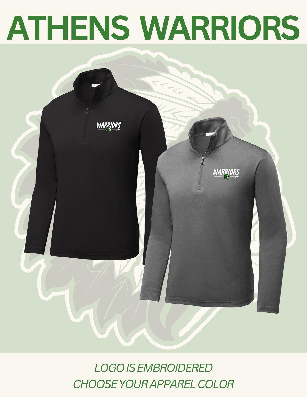 ATHENS BOOSTERS Sport-Tek® PosiCharge® LADIES/MEN Competitor™ 1/4-Zip Pullover (E.LST357/ST357)