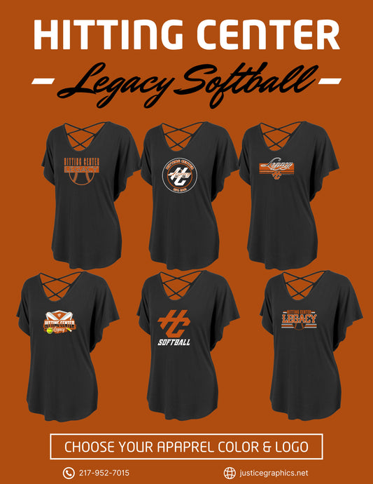 Hitting Center Legacy Softball WOMENS DOLMAN T-SHIRT (P.ABB.ANNALEE)