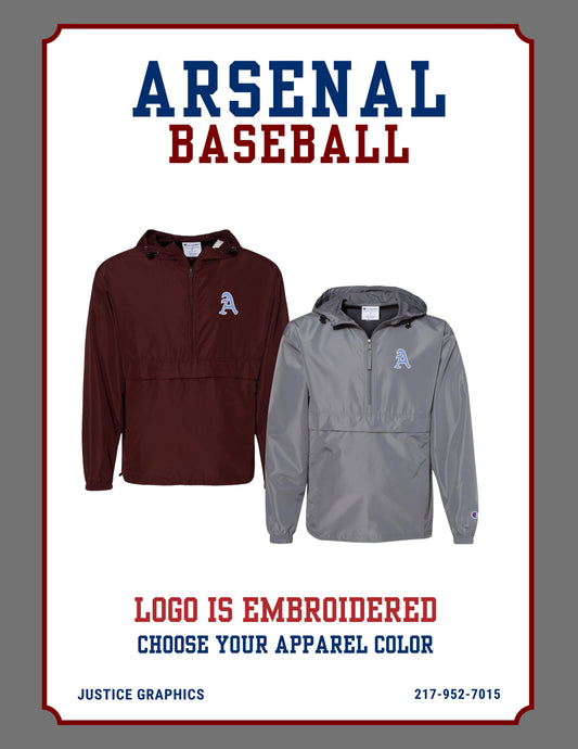 Arsenal Baseball Champion - Hooded Packable Quarter-Zip Jacket (E.CO200)