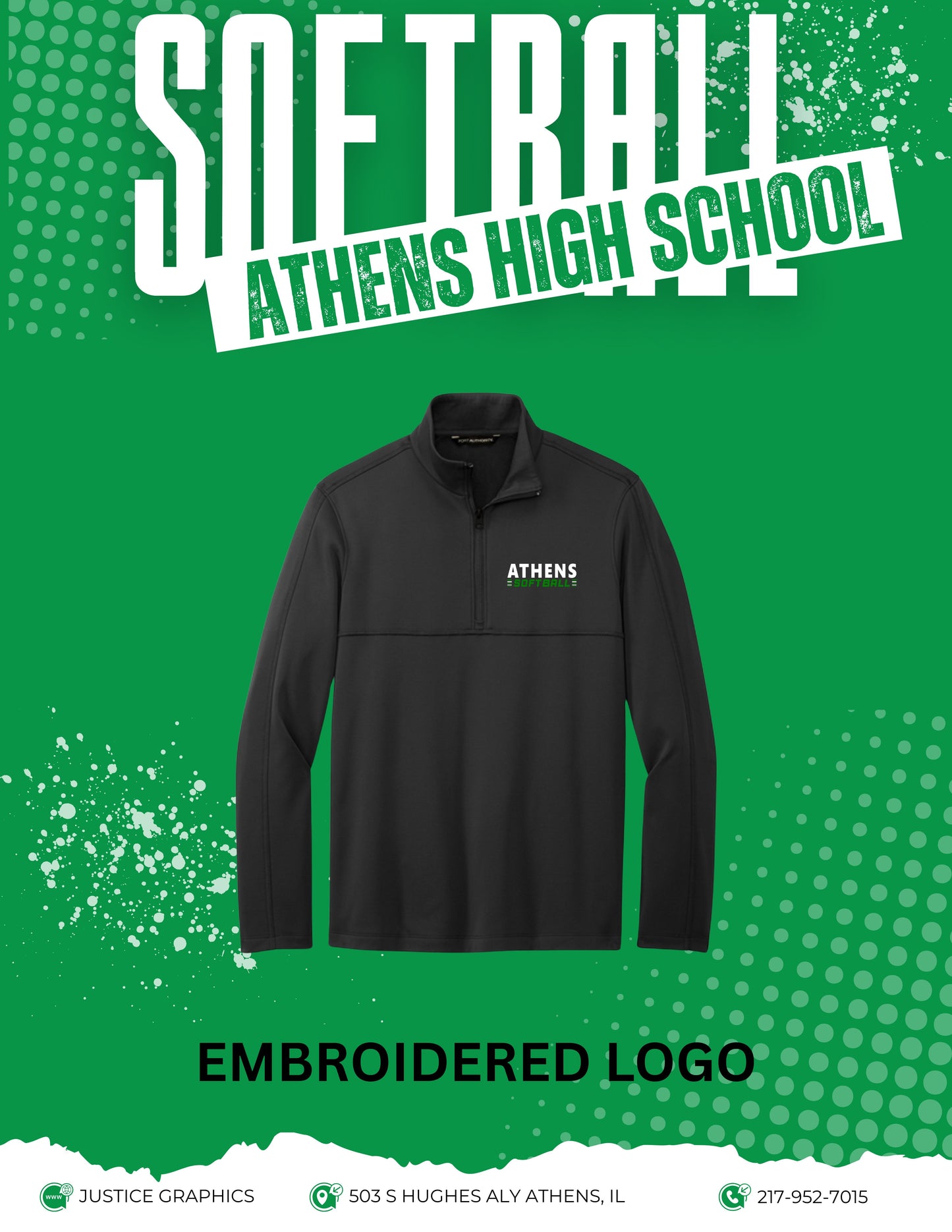 Athens High School Softball Port Authority® Smooth Fleece 1/4-Zip (E.F804)