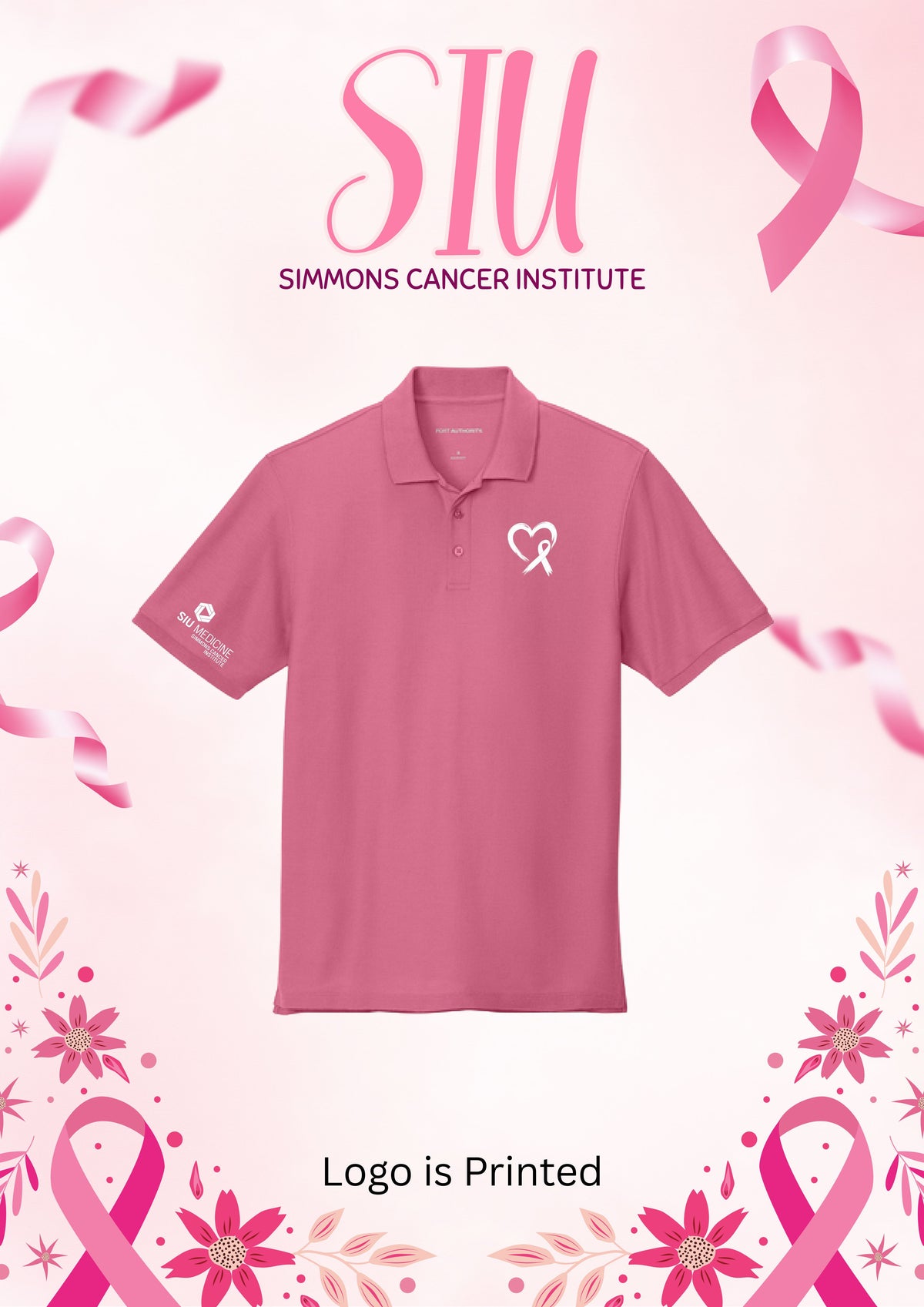 SIU Medicine Simmons Cancer Institute Breast Cancer Port Authority® Wearever Signature Pique Polo (E.K200)