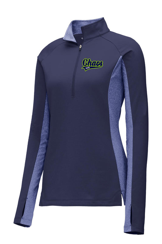 CHAOS SOFTBALL Women's Sport-Tek® Sport-Wick® Stretch Contrast 1/2-Zip Pullover (E.LST854)