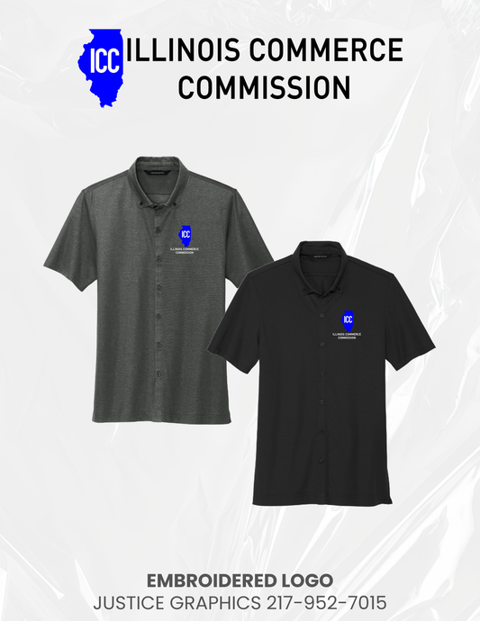 Illinois Commerce Commission Mercer+Mettle® Stretch Pique Full-Button Polo (E.MM1006)