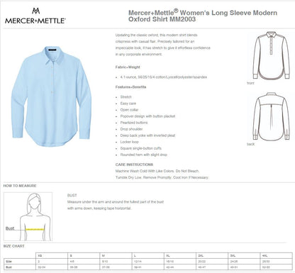 The Real Estate Group Mercer+Mettle® Women’s Long Sleeve Modern Oxford Shirt (E.MM2002)