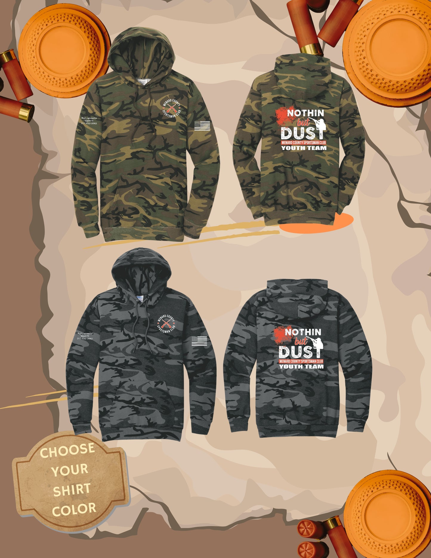 MENARD COUNTY SPORTSMAN CLUB Port & Company® Core Fleece Camo Pullover Hooded Sweatshirt (P.PC78HC)