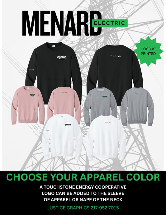 Menard Electric Cooperative Port & Co™ Core Fleece Crewneck Pocket Sweatshirt (P.PC78PKT)