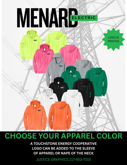 Menard Electric Cooperative Port & Co™ Core Fleece Full-Zip Hooded Sweatshirt (P.PC78ZH)