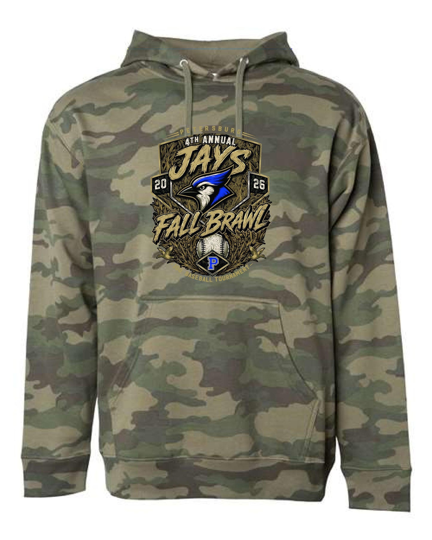 Petersburg Baseball Fall Brawl Independent Trading Co. Unisex Midweight Hooded Sweatshirt (P. SS4500)