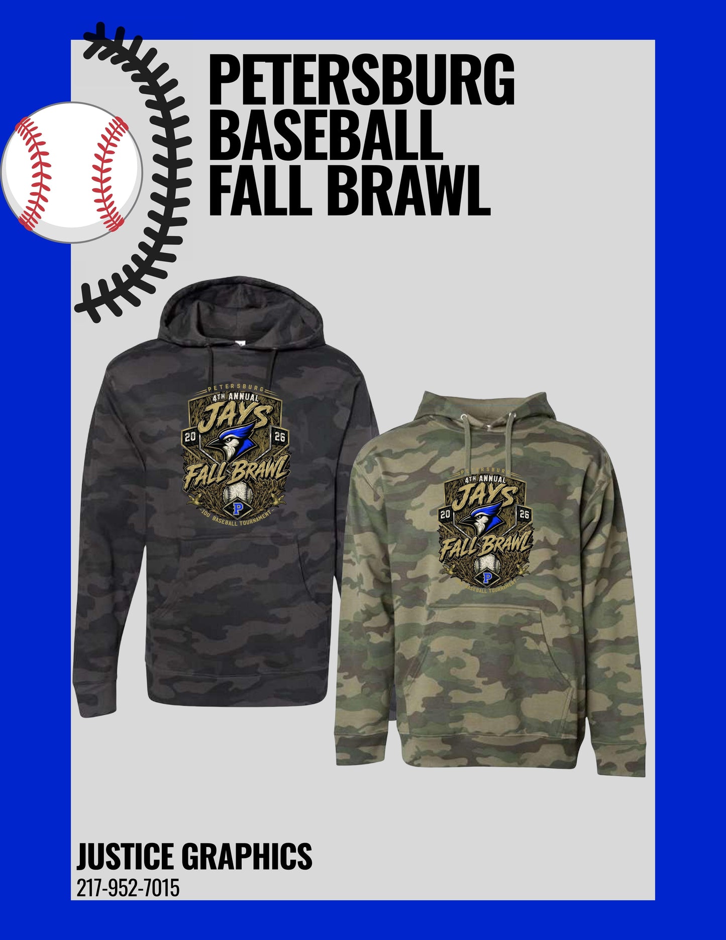 Petersburg Baseball Fall Brawl Independent Trading Co. Unisex Midweight Hooded Sweatshirt (P. SS4500)