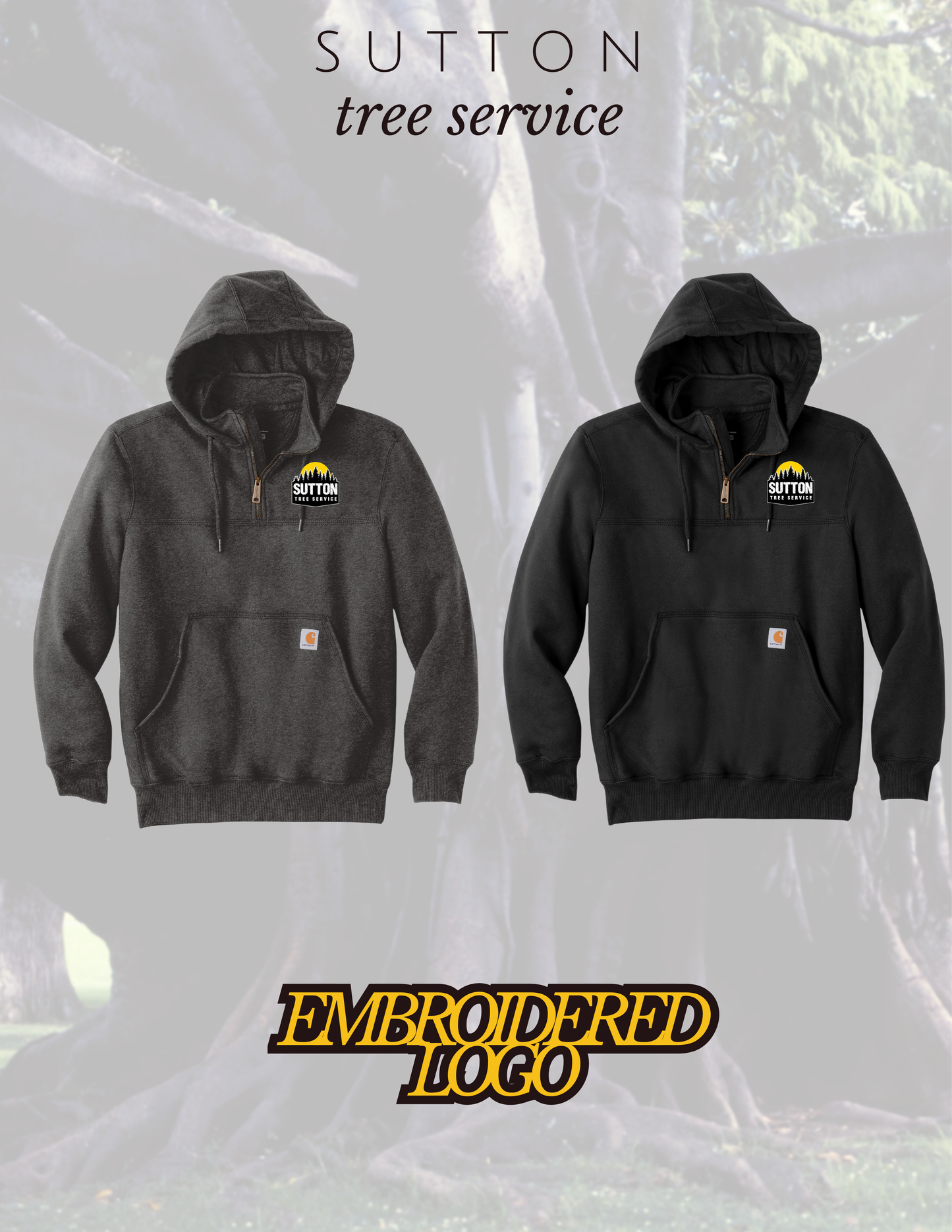 Sutton Tree Service Carhartt® Rain Defender® Paxton Heavyweight Hooded Zip Mock Sweatshirt (E.CT100617)