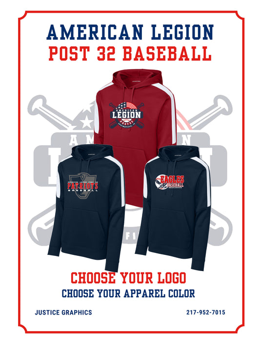 American Legion Post 32 Baseball Sport-Tek® Sport-Wick® Fleece United Pullover Hoodie (P.ST255/YST255)