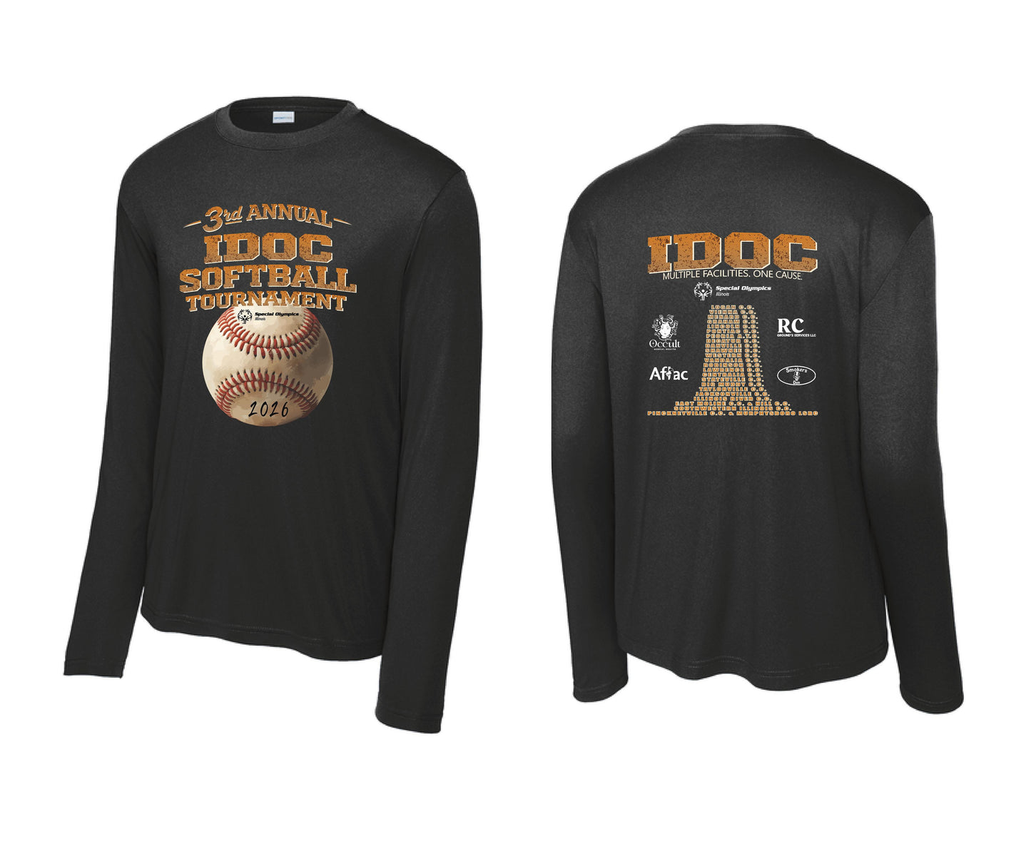 3rd Annual IDOC Softball Tournament Sport Tek Long Sleece Performance (P. ST350LS/YST350LS)