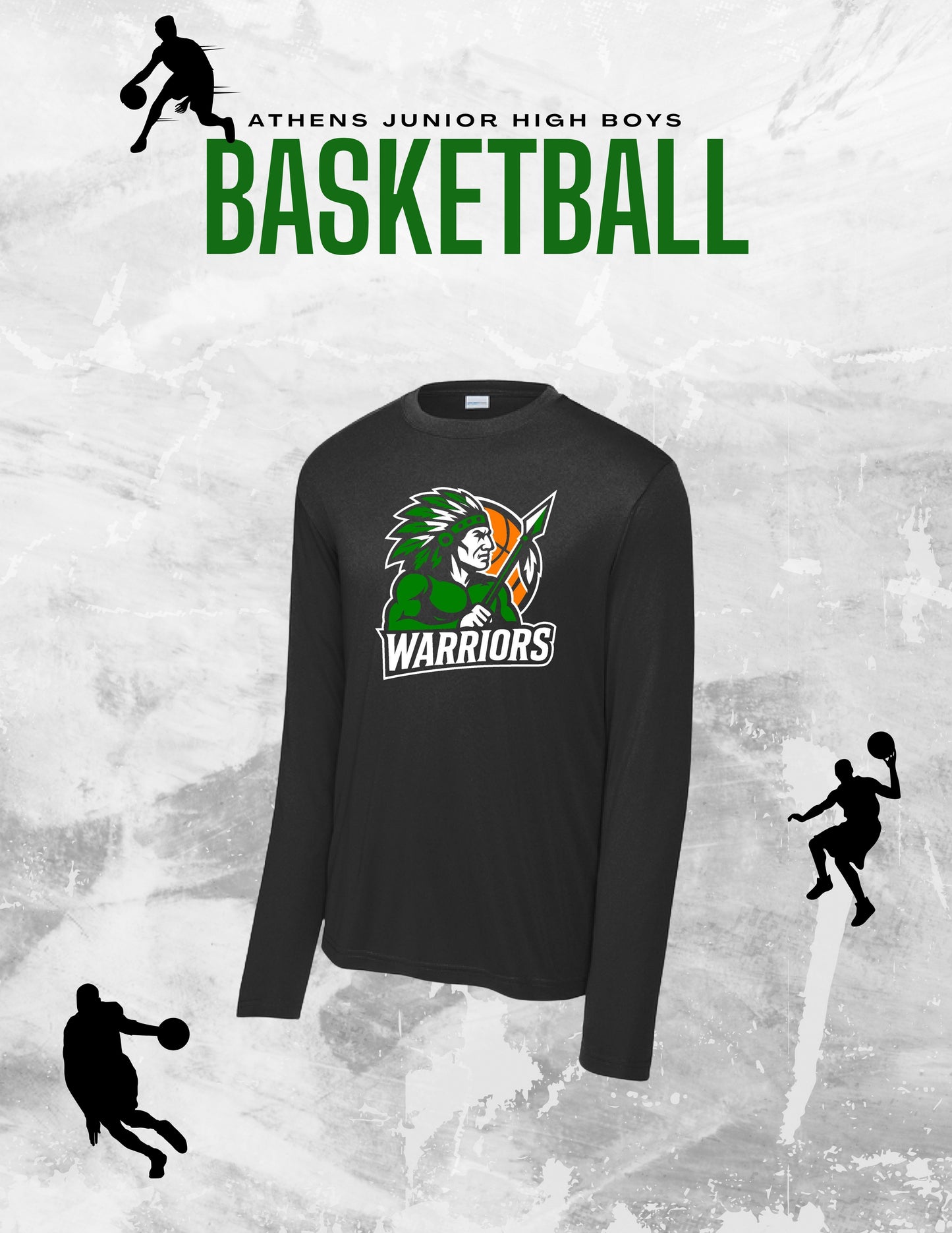 Athens Jr. High Boys Basketball UNISEX PERFORMANCE LONG SLEEVE (P. ST350LS/YST350LS)