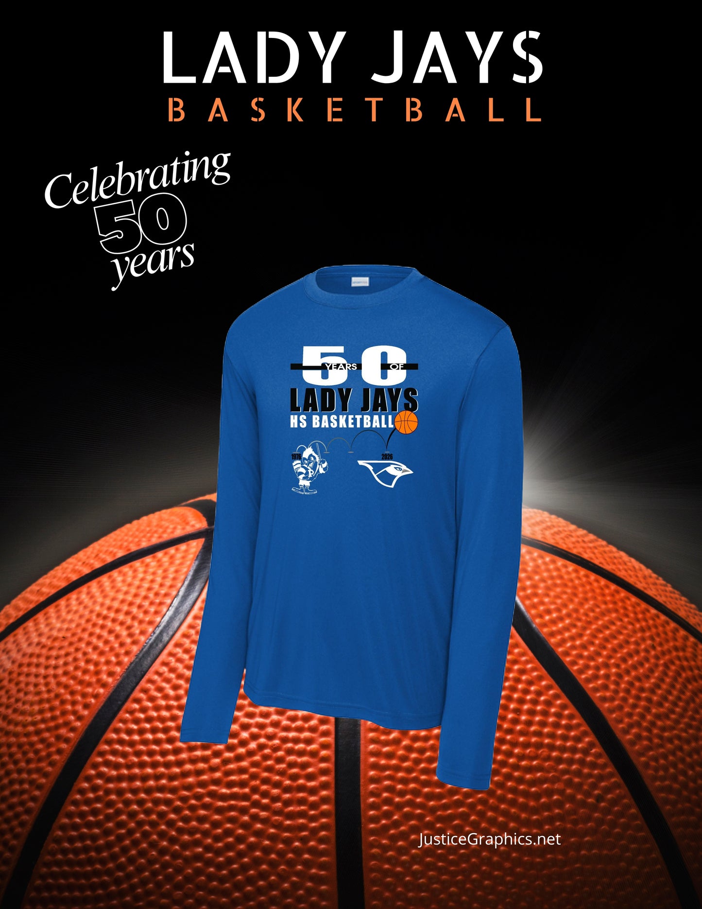 LADY JAYS HS BASKETBALL UNISEX PERFORMANCE LONG SLEEVE (P. ST350LS/YST350LS)