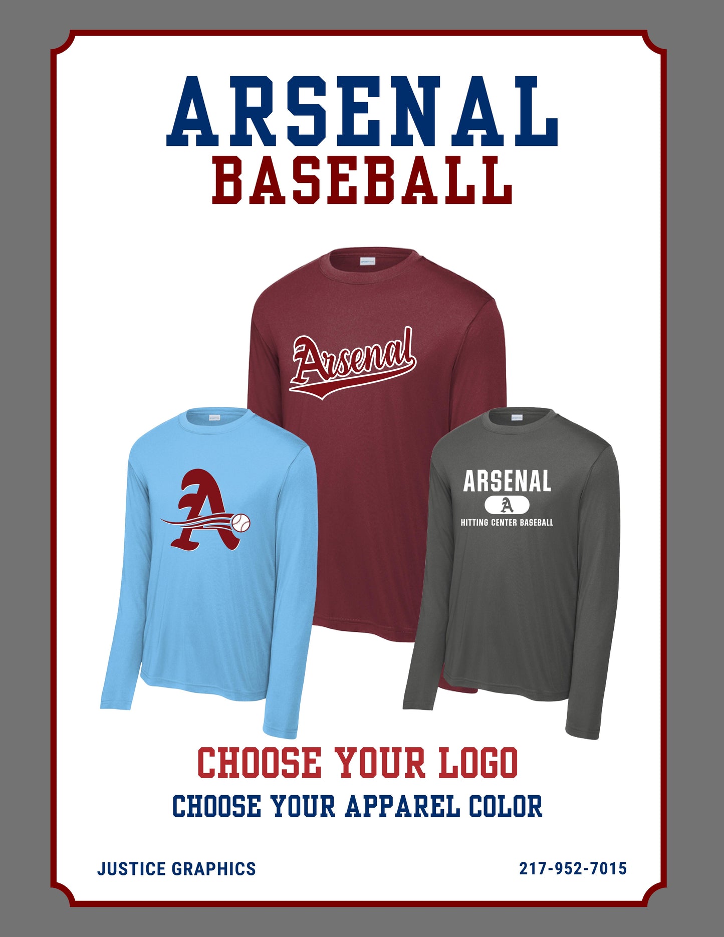 Arsenal Baseball Sport Tek Long Sleece Performance (P. ST350LS/YST350LS)