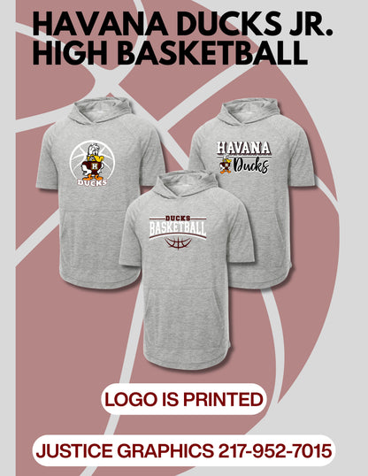 Havana Ducks Jr. High Basketball Sport-Tek® PosiCharge® Tri-Blend Wicking Short Sleeve Hoodie (P.ST404)