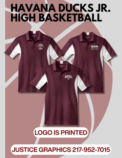 Havana Ducks Jr. High Basketball Sport-Tek® Side Blocked Micropique Sport-Wick® Polo (P. ST655)