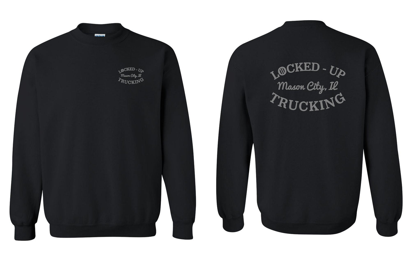 LOCKED-UP TRUCKING UNISEX CREWNECK SWEATSHIRT GREY LOGO (P.18000)