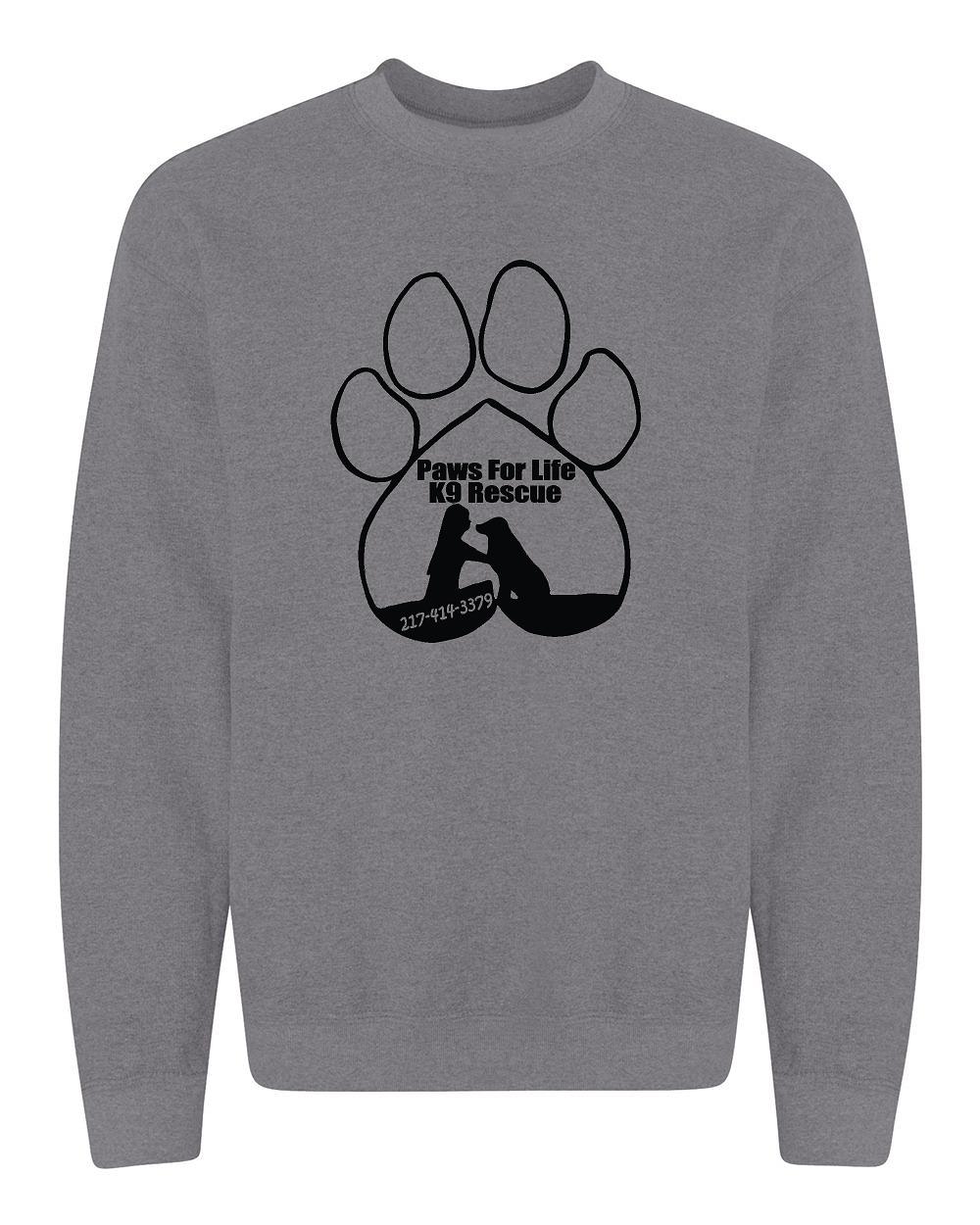 PAWS FOR LIFE K9 RESCUE UNISEX CREW SWEATSHIRT (P.18000)