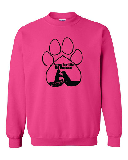 PAWS FOR LIFE K9 RESCUE UNISEX CREW SWEATSHIRT (P.18000)